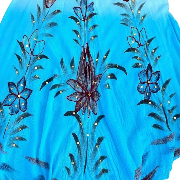 Vintage Floral Print Gauze Swim Coverup Dress - Picture 5 of 6